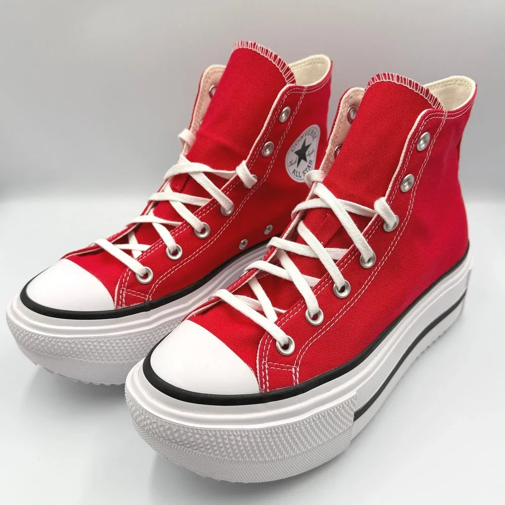 Converse Chuck Taylor All Star Lift Double Stack Women 10 Red A15542C **NEW** - Picture 4 of 12